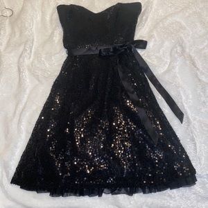 Betsey Johnson evening black sequin dress